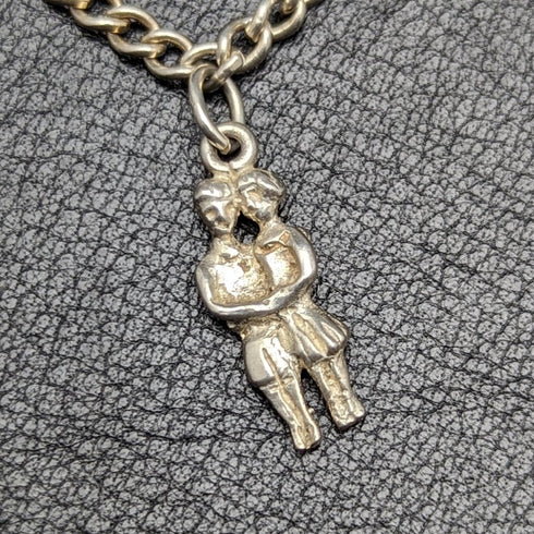 英国ヴィンテージ 純銀製 チャームブレスレット 19g