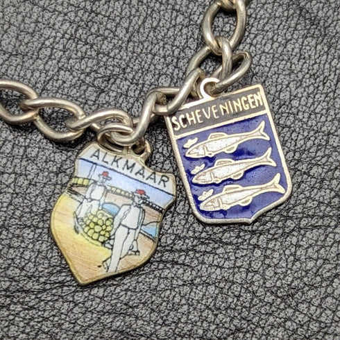 英国ヴィンテージ 純銀製 チャームブレスレット 21g