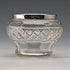 1923 British antique cut glass salt cellar pure silver decoration 61g