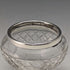 1923 British antique cut glass salt cellar pure silver decoration 61g