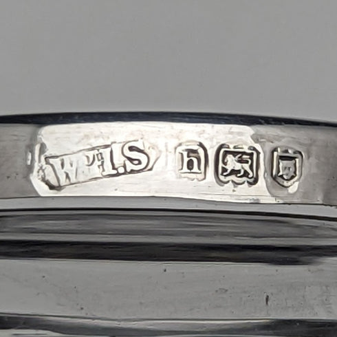 1923年 英国アンティーク カットガラス ソルトセラー 純銀装飾 61g