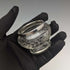 1923 British antique cut glass salt cellar pure silver decoration 61g