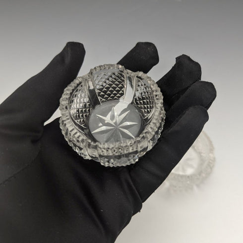 英国ヴィンテージ カットガラス ソルデッシュ ペア 141g