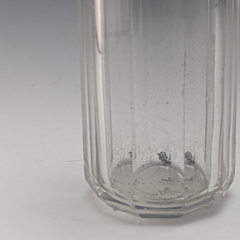 1882年 英国アンティーク 小型ガラスボトル 純銀蓋 110g