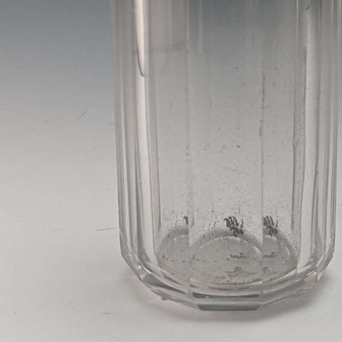 1882 British Antique Small Glass Bottle Pure Silver Lid 110g