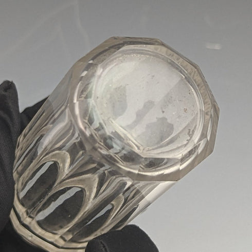 1882年 英国アンティーク 小型ガラスボトル 純銀蓋 110g