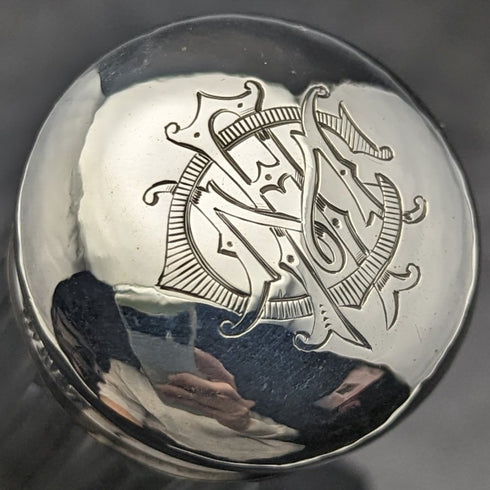 1927 年英國復古長方形玻璃瓶純銀蓋 110 克