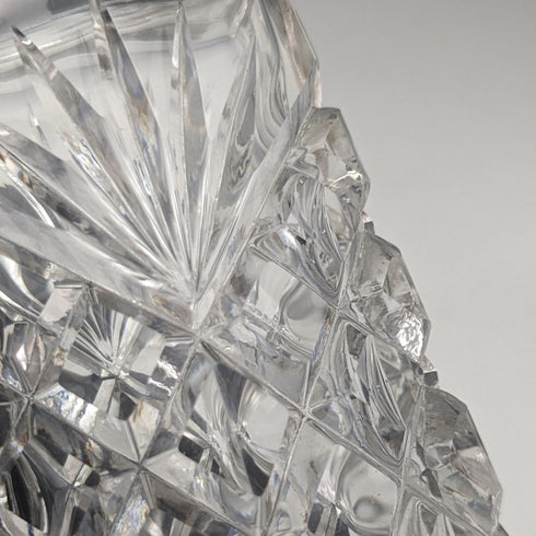 1972 British Vintage Cut Glass Seasoning Container Sterling Silver Lid 320g