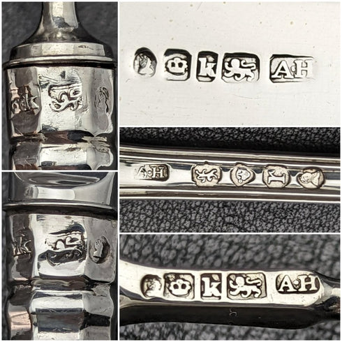 1832年 英国アンティーク 純銀製 クリスニングカトラリーセット