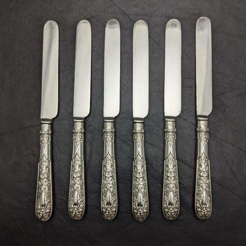 1868 年英國古董銀盤餐具套裝 6x2 桃花心木盒裝