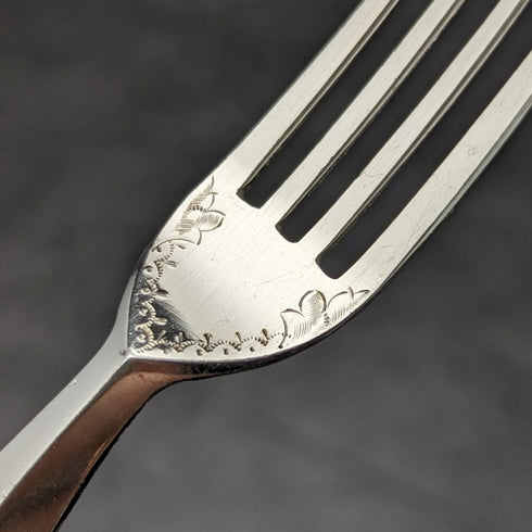 1868年 英国アンティーク シルバープレート製 カトラリーセット 6x2 マホガニーケース入