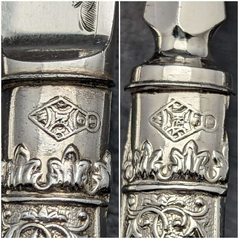 1868 年英國古董銀盤餐具套裝 6x2 桃花心木盒裝