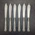 1936 British vintage sterling silver handle cutlery 6x2 & server set in wooden box