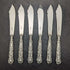 1936 British vintage sterling silver handle cutlery 6x2 & server set in wooden box
