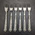1936 British vintage sterling silver handle cutlery 6x2 & server set in wooden box