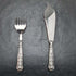 1936 British vintage sterling silver handle cutlery 6x2 & server set in wooden box