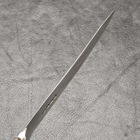 1925 British Vintage White Pearl Shell Handle Sterling Silver Blade Dessert Cutlery 4x2 Set