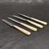 1925 British Vintage White Pearl Shell Handle Sterling Silver Blade Dessert Cutlery 4x2 Set