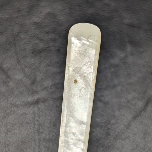 1925 年英國復古白珍珠貝殼手柄純銀刀片甜點餐具 4x2 套裝