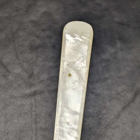 1925 British Vintage White Pearl Shell Handle Sterling Silver Blade Dessert Cutlery 4x2 Set