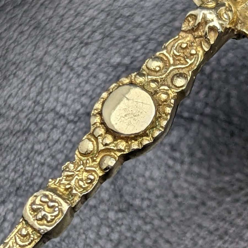1901 British antique pure silver gold plated anointing spoon set of 12 in a case