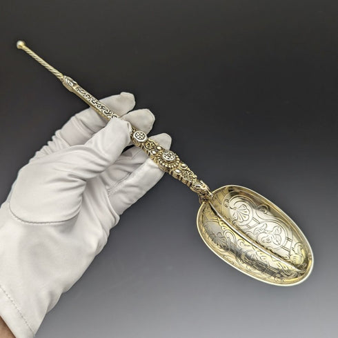1936年 英国ヴィンテージ 純銀製 大型アノイティングスプーン 96g