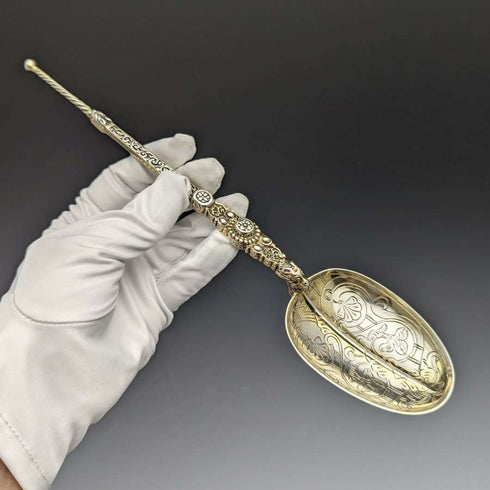 1936 British Vintage Sterling Silver Large Anoiting Spoon 96g