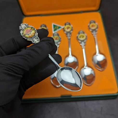 オーストラリア製 ヴィンテージ シルバープレート製 ティースプーン6本セット ケース入