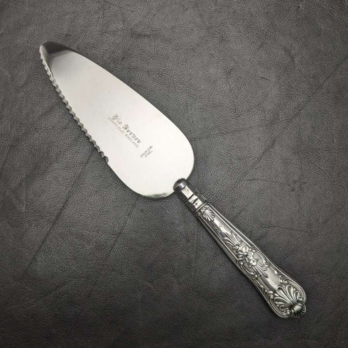 1967년 영국 빈티지 파이 서버, 순은 핸들, 퀸즈 패턴, 종이 상자 포함