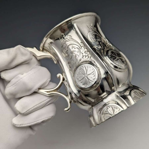 1856年 英国アンティーク 純銀製マグカップ 164g