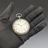 Reloj de bolsillo antiguo sin marca, grabado floral Art Nouveau, caja de aleación, en buen estado de funcionamiento