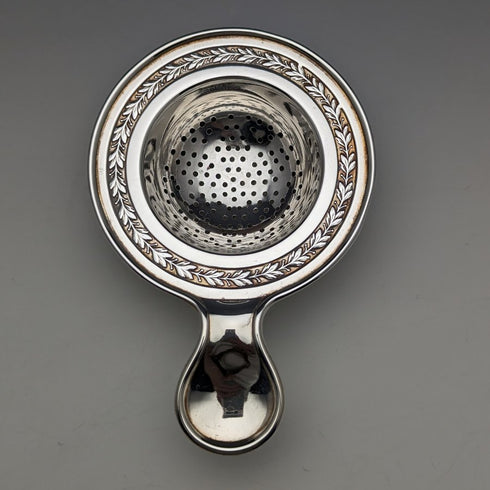 Colador de té antiguo alemán de WMF bañado en plata