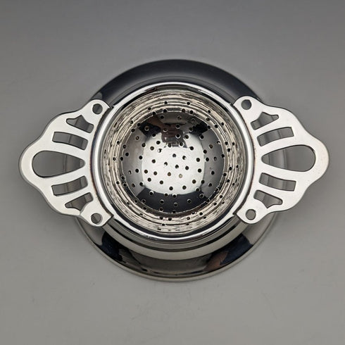 英國復古銀盤濾茶器