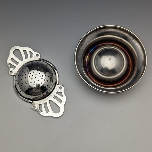 英國復古銀盤濾茶器