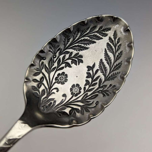 British antique cut glass jam pot silver plate lid & spoon