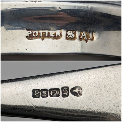 英国アンティーク カットガラス ジャムポット シルバープレート製蓋&スプーン