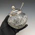 British antique cut glass jam pot silver plate lid & spoon