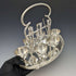 British antique silver plated egg stand set of 6 with rack