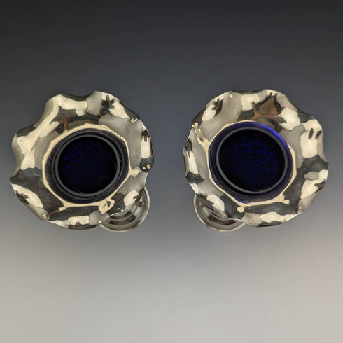 1906 年英國古董純銀大花瓶對鈷內