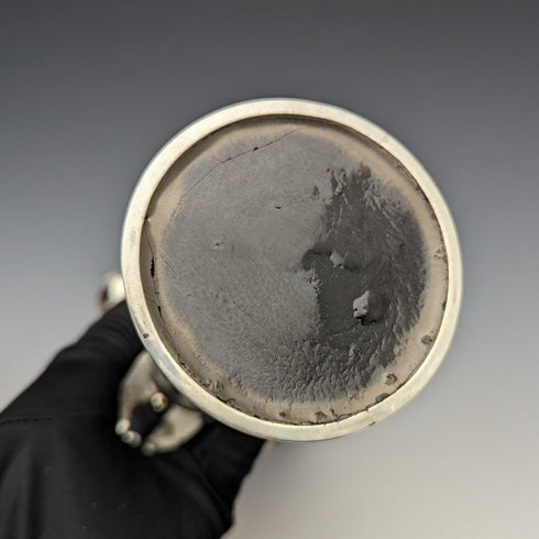 1906 年英國古董純銀大花瓶對鈷內