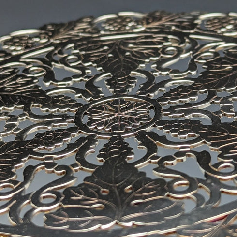 英國復古銀盤茶壺架一對