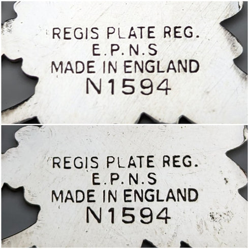 英國復古銀盤茶壺架一對