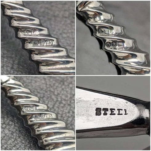 Circa 1892 British antique sterling silver handle accessory set in case