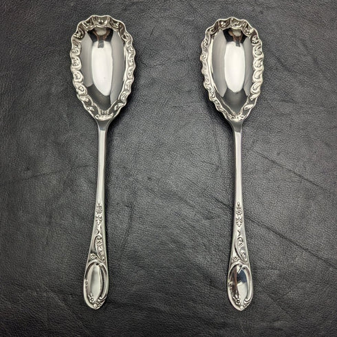 英國古董鍍銀餐勺一對以防萬一