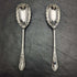 English antique silver plated serving spoon pair in case
