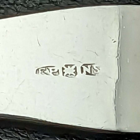 English antique silver plated serving spoon pair in case