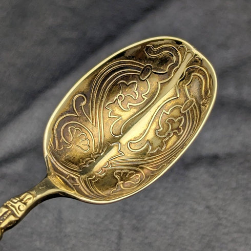 1936年 英国ヴィンテージ 純銀 アノイティングスプーン Barker Brothers