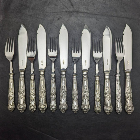 1930年頃 英国ヴィンテージ シルバープレート製 カトラリーセット 6x2