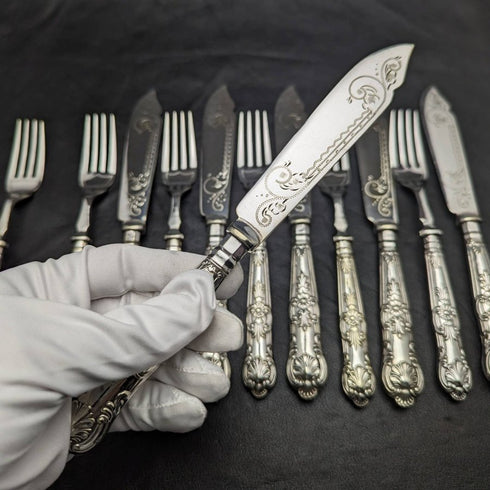 1930 British Vintage Silver Plated Cutlery Set 6x2