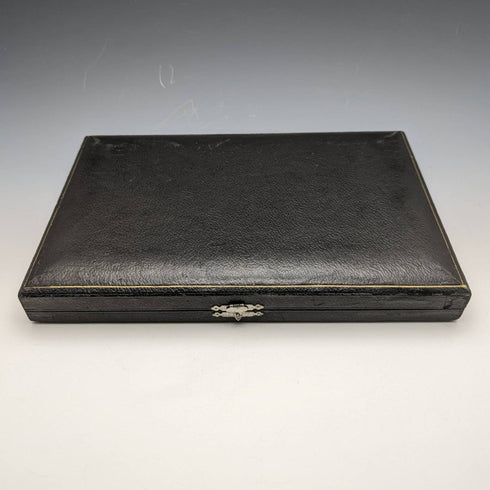 Around 1920 English antique silver plate serving cutlery 3-piece set in case